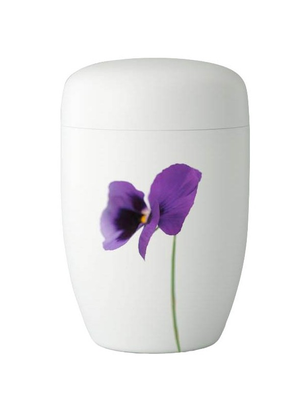 urne motif fleur violette