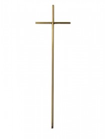 Croix demi-ronde sans christ en laiton vieilli